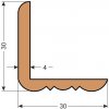 Vonkajšie, ozdobné rohové lišty 30 x 30 mm, smrek, dĺžka 2 m, LO3030