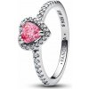 PANDORA Prsten Vyvýšené růžové srdce 58 198421C03-58