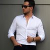 Elegantná pánska košeľa biela bavlnená slim fit XL 43/44 s dlhým rukávom