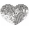 Nažehlovačka srdce s flitrami - 1 ks 1 strieborná svetlá