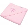 Detská froté osuška s kapucňou s výšivkou ružová 80 × 80
