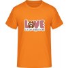 E190 Tričko - Dizajn s témou Pes a Láska - Oranžová - L - Pánske