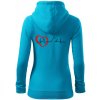 Nemecký ovčiak ekg - Mikina dámska trendy zipper s kapucňou - XL ( Svetlý tyrkys )