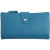 Prakticky priestranná rozložiteľná modrá dámska peňaženka so striebornými doplnkami