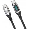 AppleMix Synchronizačný a nabíjací kábel FOREVER s LCD displejom - USB-C / USB-C - 1 m - 100 W - čierny