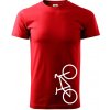 Bicykel na výšku - Klasické pánske tričko vyššej gramáže - L ( Červená )