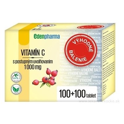 EDENPharma VITAMÍN C 1000 mg (Výhodné balenie) tbl s postupným uvoľňovaním 2x100 (200 ks)