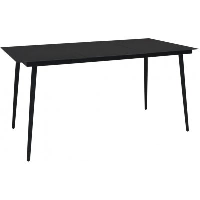 Prolenta Maison Exclusive Garden jedálenský stôl čierny 190 x 90 x 74 cm oceľ a sklo