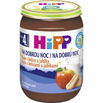 Hipp na dobrú noc Bio s keksíkmi a jablkami 190g