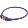 Zámok M-Wave 12x650mm kódový Security silicon fialový