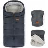 Petite&Mars Zimný set Jibot 3v1 + rukavice Jasie Charcoal Grey