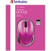 Verbatim Myš Go Nano 49043, 1600DPI, 2.4 [GHz], optická, 3tl., bezdrôtová, ružová, 2 ks AA (49043)