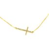 KA PAP0400 - Zlatá retiazka zo žltého zlata ležatý krížik so zirkónmi 42-45 cm 1.95 g