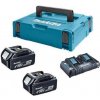 Makita 197629-2, sada batérie 2xBL1850B + dvojnabíjačka DC18RD + Makpac 3