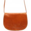 Camel kožená talianska crossbody kabelka stredná Florence