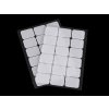 Suchý zips samolepiaci obdĺžniky 25x32 mm - 1 kar. 1 biela