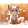 Diamantový obraz Malá líška s motýlmi
