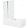 MEXEN/S - Cube obdĺžniková vaňa 180 x 80 cm s panelom + vaňová zástena 120, transparent, chróm 550518080X9412110100