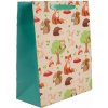 Darčeková taška so vzorom lesných zvierat a húb - 18 x 23