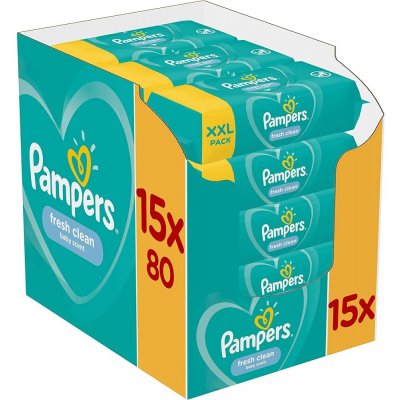 Pampers Fresh Clean detské čistiace obrúsky 15 x 80 ks