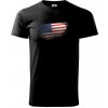 Americká vlajka ohryzaná - Tričko extra veľké (5-8XL) - 5XL ( Čierna )