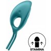 Vibračný erekčný krúžok Satisfyer Swordsman zelený, silikónová slučka na penis