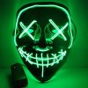 Purge Halloweenska Maska LED zelená