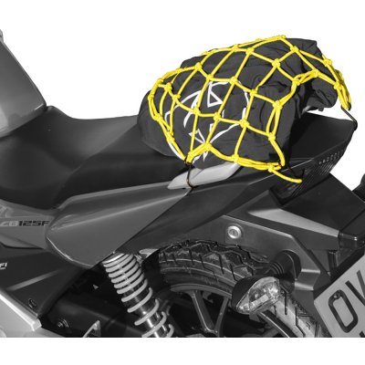 Pružná batožinová sieť na motocykle Oxford 38x38 žltá fluo/reflexná