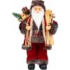 MagicHome Vianoce Dekorácia MagicHome Vianoce, Santa, s darčekom, červený, 30 cm