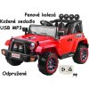Joko Elektrické autíčko Jeep Terénny penové kolesá kožená sedadlo USB MP3 diaľkové ovládanie červená