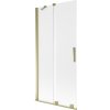 Mexen Velar, 2-krídlová posuvná vaňová zástena 90 x 150 cm, 8mm sklo námraza, zlatá lesklá, 896-090-000-31-50
