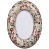 Clayre & Eef Oválny fotorámik s keramickým okrajom s kvetmi Floria - 13*3*18 cm / 9*13 cm - Clayre & Eef