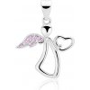 Olivie Strieborný prívesok ANJEL s ružovým krídlom 7047 Ag 925; ≤1,1 g.