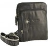 Beverly Hills Polo Club Taška crossbody kožená BHPC Explore S 2 L čierna