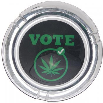 WeedShop Stredná sklenený popolník konopný dizajn Popolník vote