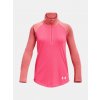 Dievčenské tričko Under Armour UA Tech Graphic 1/2 Zip Ružová YXL