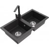 MEXEN/S MEXEN/S - Mario granitový drez 2-bowly vrátane batérie Rita, čierny kropenatý 6504-76-670300-76