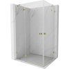 MEXEN/S - Lunar Duo sprchovací kút dvere krídlové 120 x 75, transparent, zlato 834-120L-075P-50-00