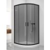 New Trendy New Varia Black sprchovací kút 90x90 cm polkruhová čierna matné/priehľadné sklo K-0566