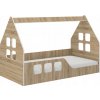 Detská posteľ domček Montessori 160 x 80 cm v dekore dub sonoma ľavá