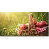 Foto obraz sklo tvrzené Jablká v koši 100x50 cm