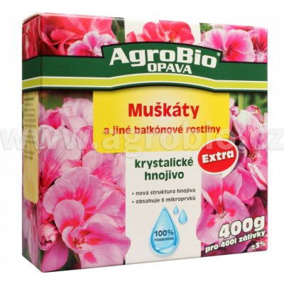 AgroBio Kryštalické hnojivo Extra - Muškáty 400 g