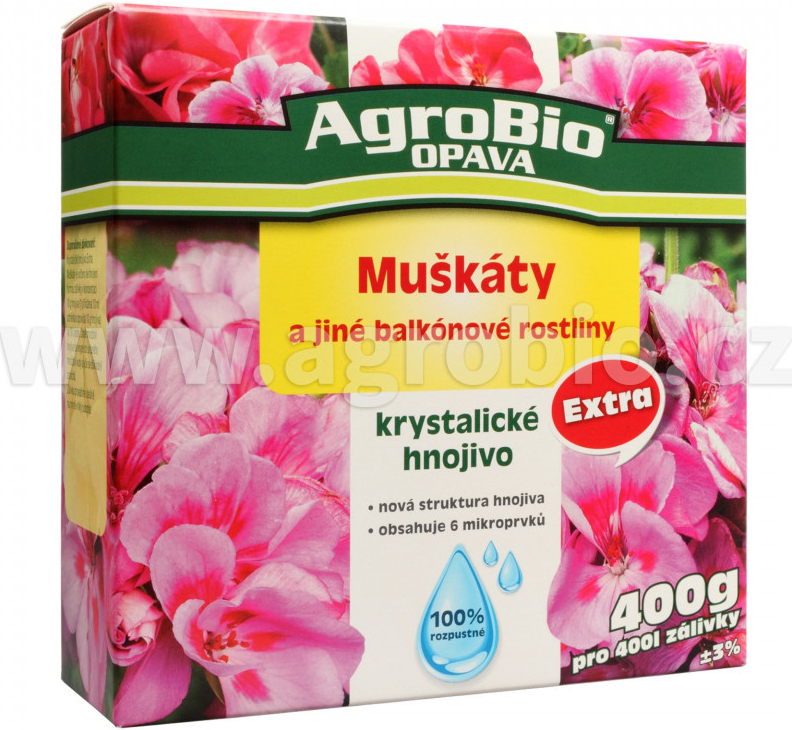 AgroBio Kryštalické hnojivo Extra - Muškáty 400 g