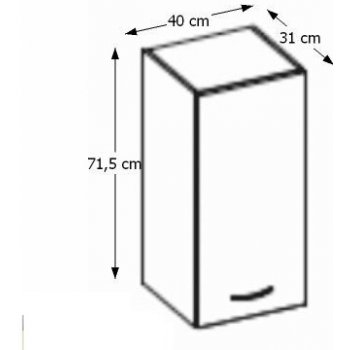 Kondela PRADO 40 G-72 1F skrinka biela vysoký lesk