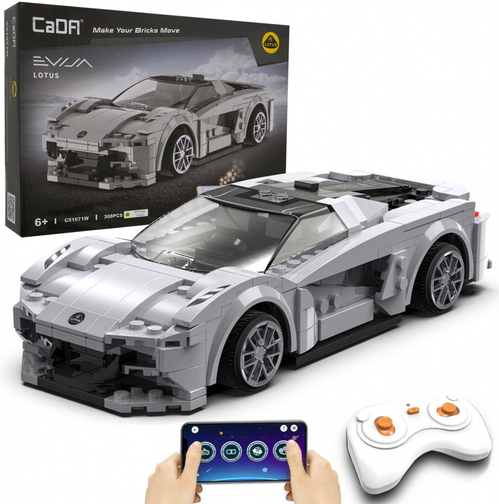 CaDa TECHNIC – EE RC T Športové auto 308ks RC, Dual Mode Control, sivé