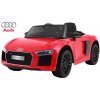 Ramiz Joko elektrické autíčko Audi R8 Spyder kožené sedadlo penové kolesá FM rádio odpružené červená