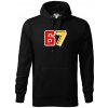 67 - čísla - Mikina pánska Cape s kapucňou - 4XL ( Čierna )