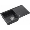 GraniteQ TONY 111 černý tečkovaný žulový dřez (černý) 1 dřez s/bez (78x45x18,5), se sifonem a nerezovým uzávěrem