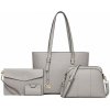 Set 4 produktov - biznis kabelka, crossbody kabelka, listová kabelka a dokladovka Miss Lulu sivý
