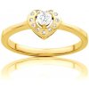 Zásnubný prsteň srdce SAVICKI: žlté zlato, diamant - PI-Z-D-00114